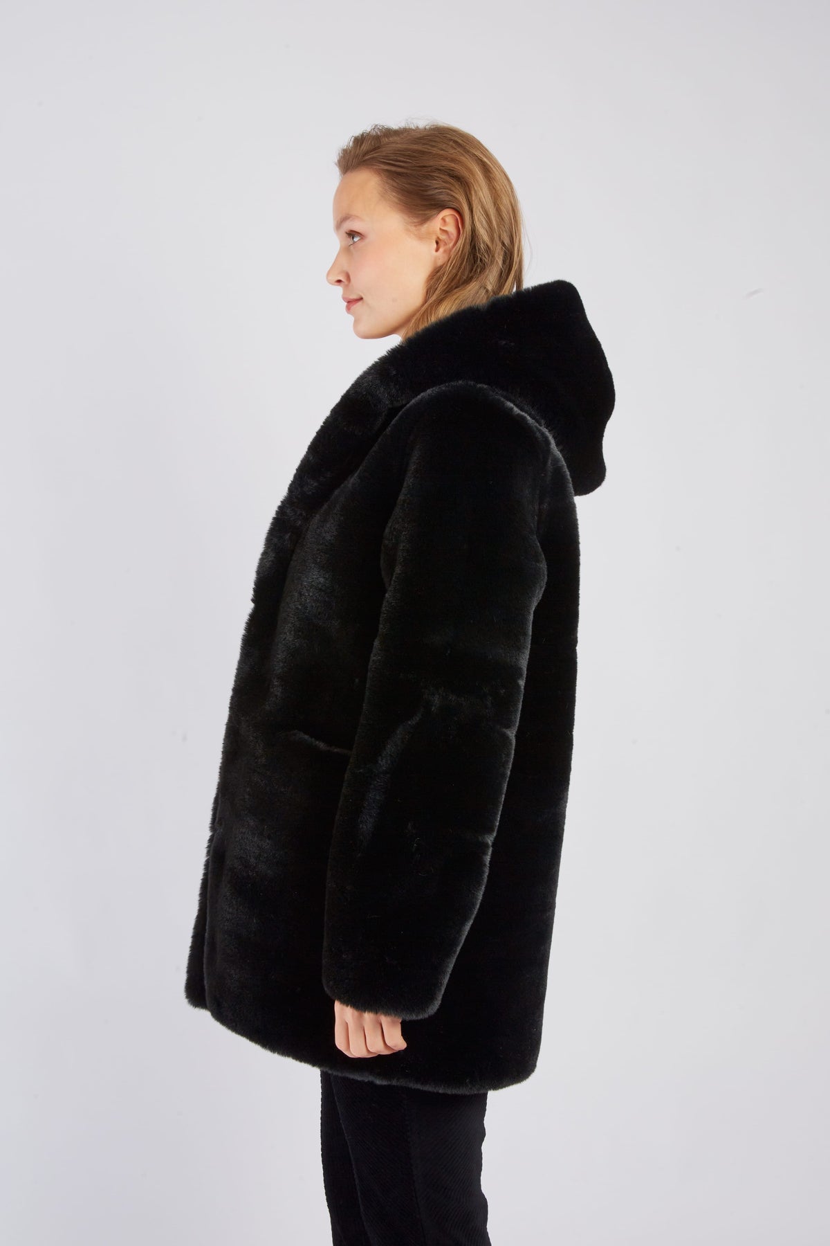 Derhy Faux Fur Pocket Coat