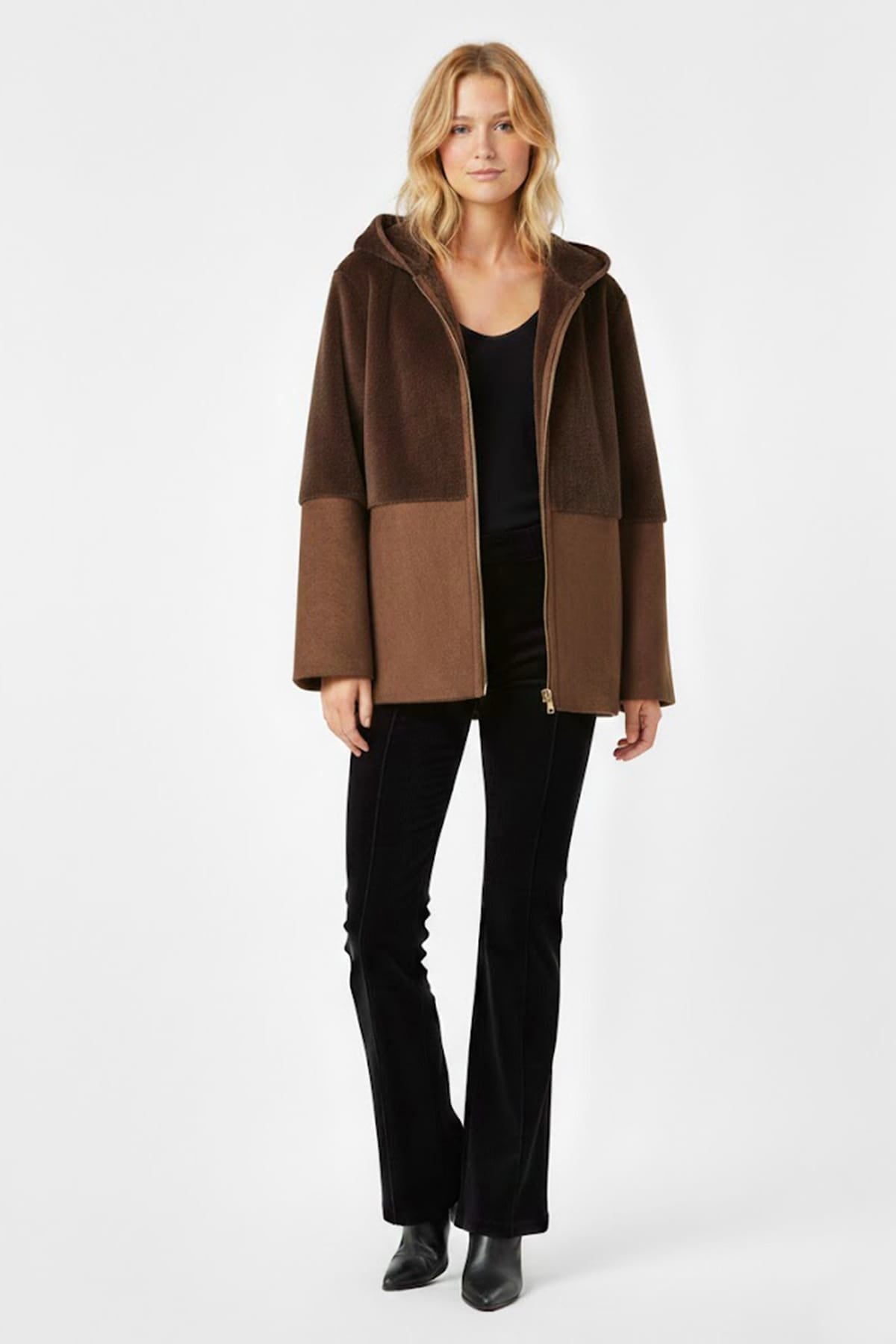 Derhy Mixed Fabric Coat