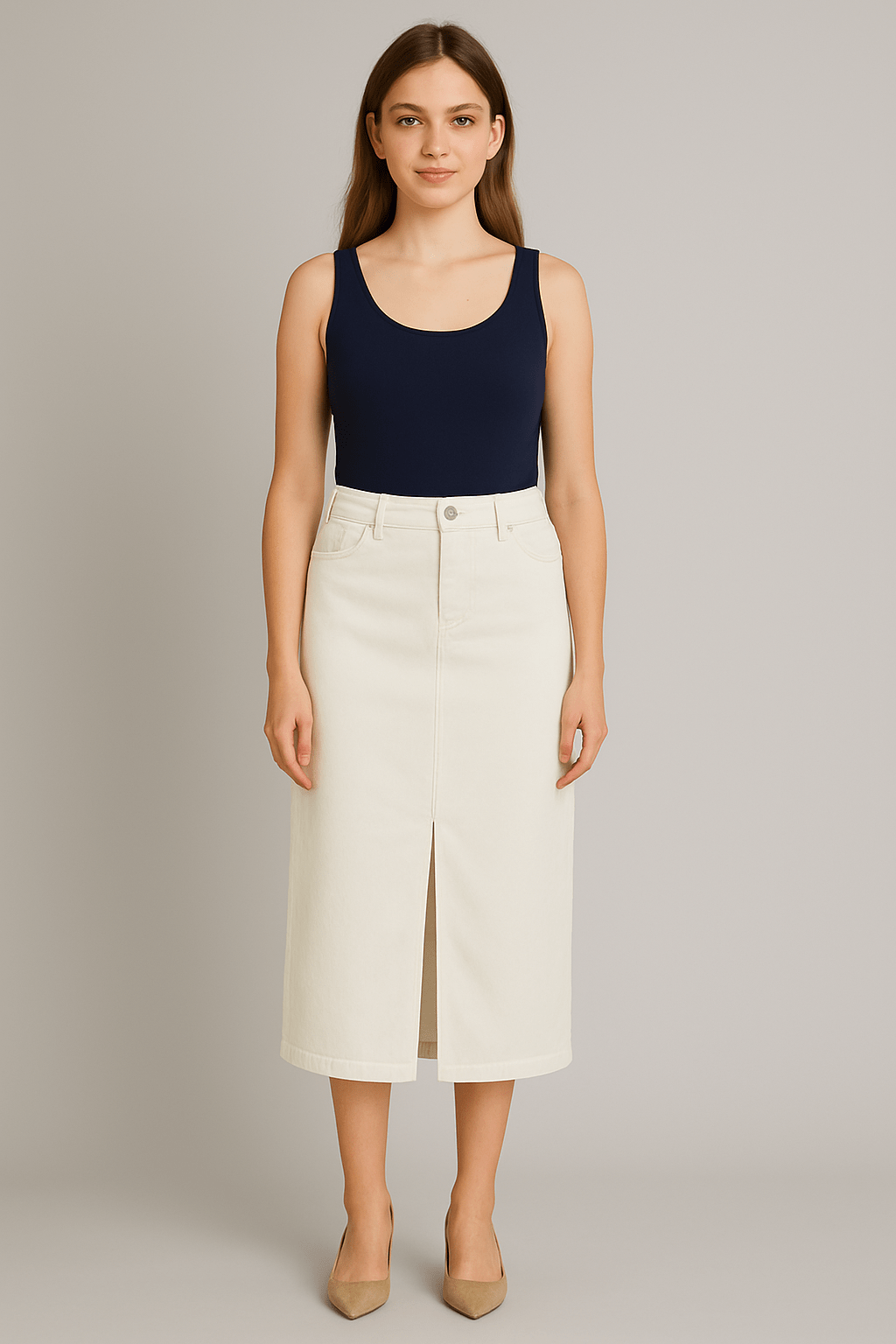 Barbara Lebek Stretch Denim Skirt