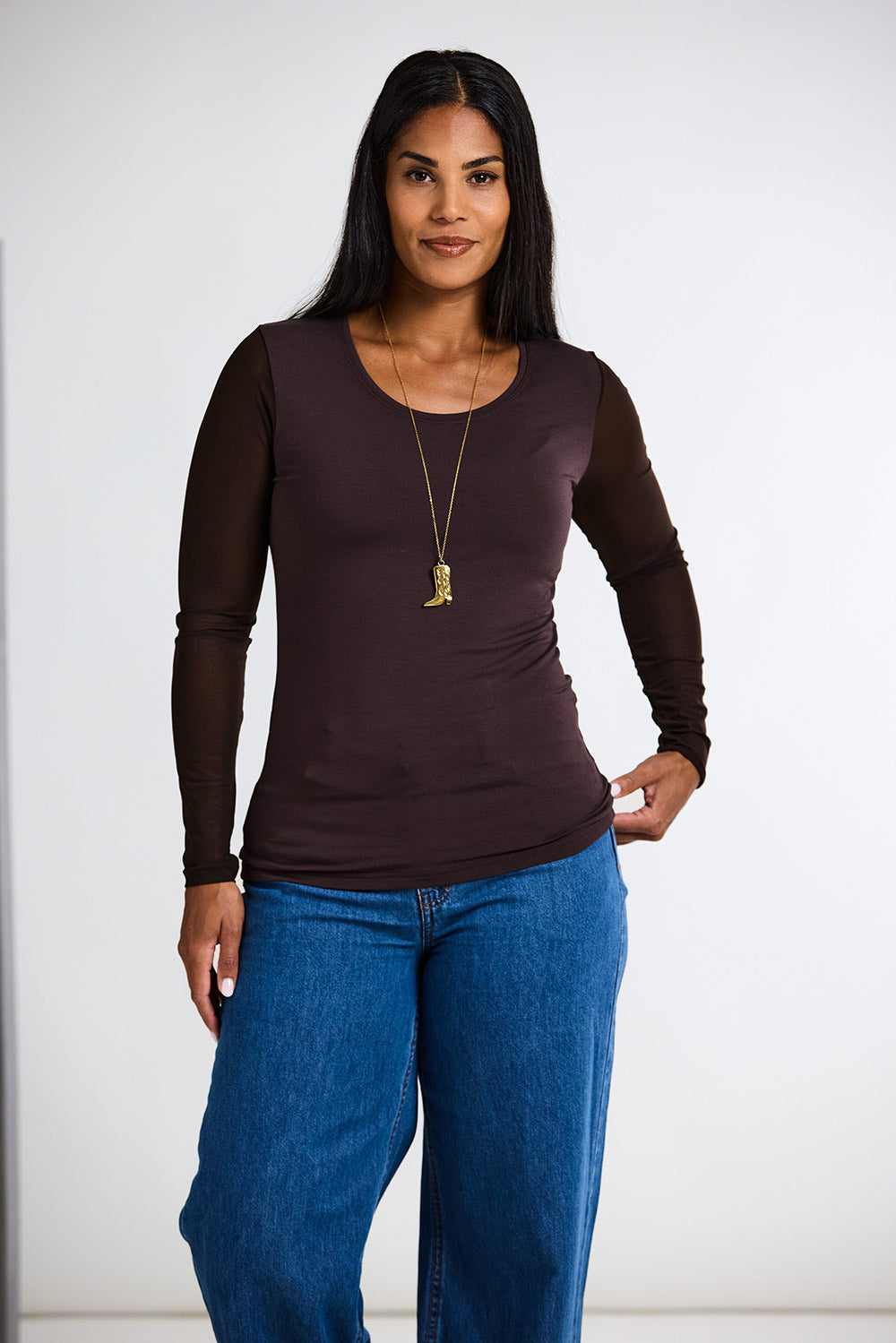 Peruzzi Mesh Sleeve Top