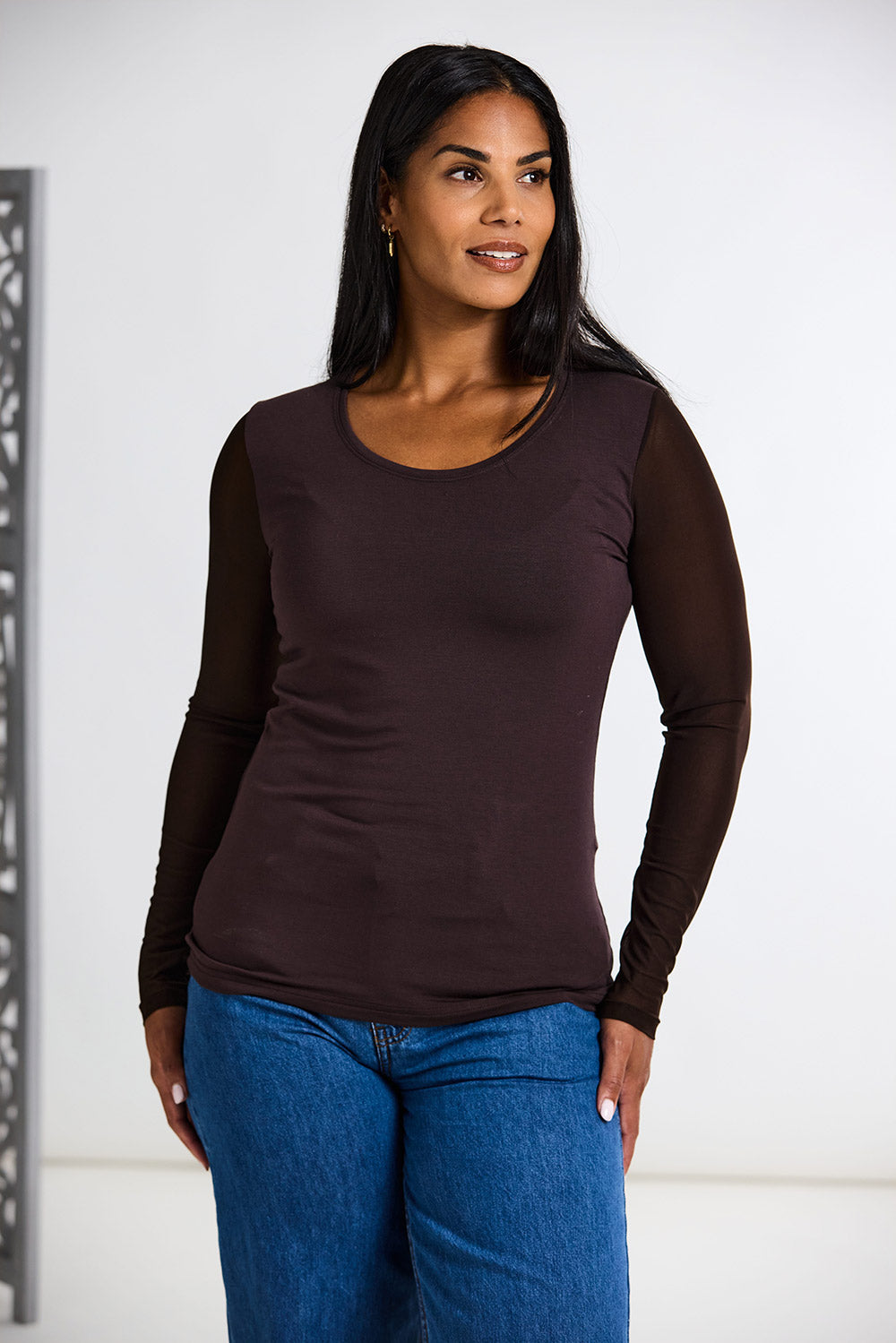 Peruzzi Mesh Sleeve Top