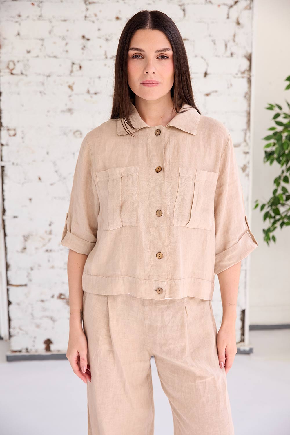 ART Cropped Button Through Jacket