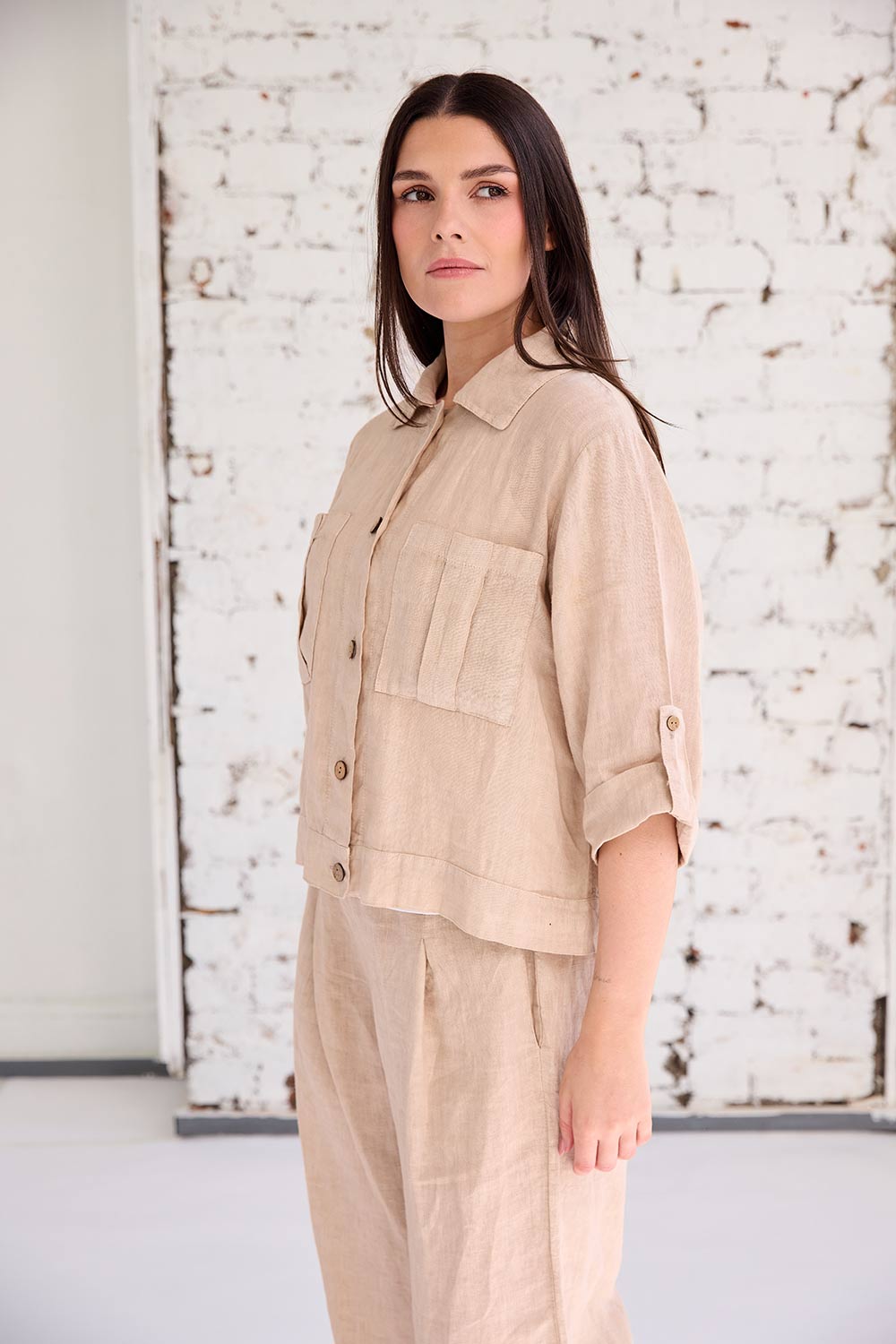 ART Cropped Button Through Jacket