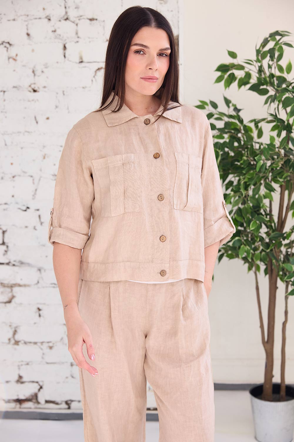 ART Cropped Button Through Jacket