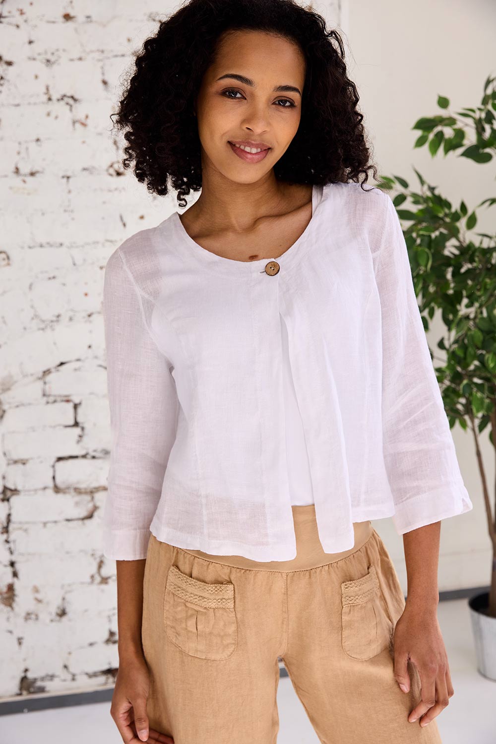 ART One Button Crop Cardigan