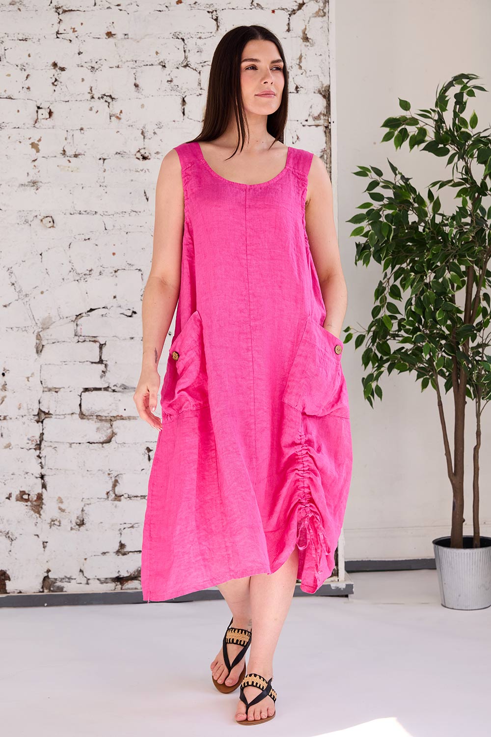 ART Ruched-Hem Dress