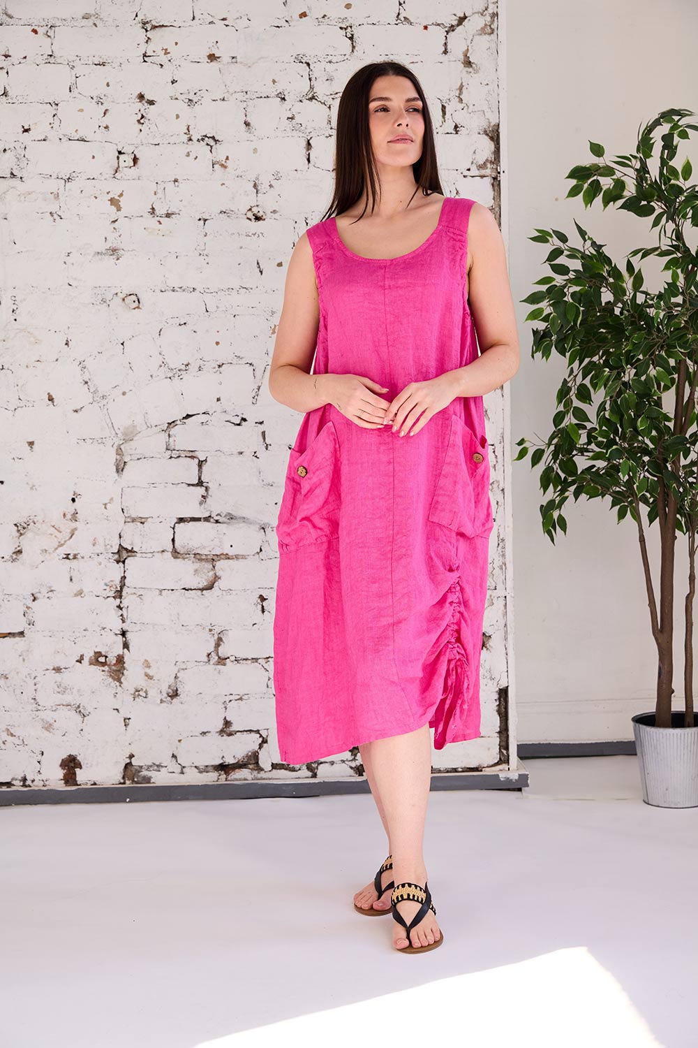 ART Ruched-Hem Dress