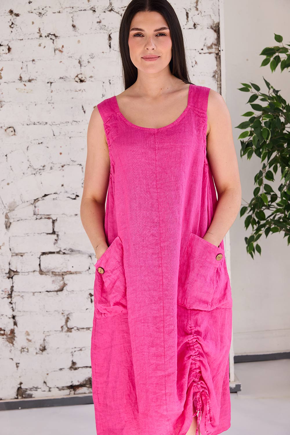 ART Ruched-Hem Dress