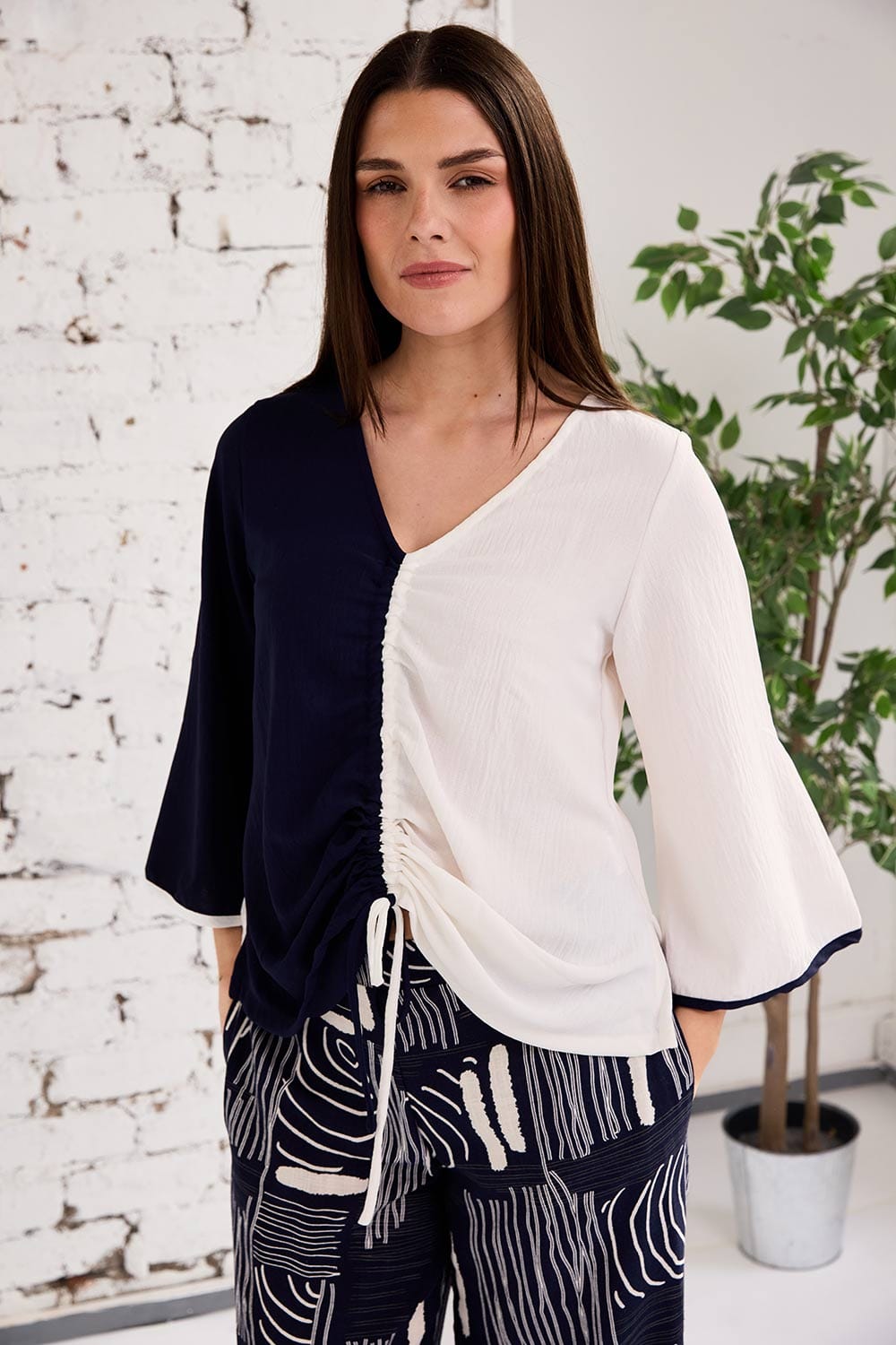 Tara Vao Ruched Blouse