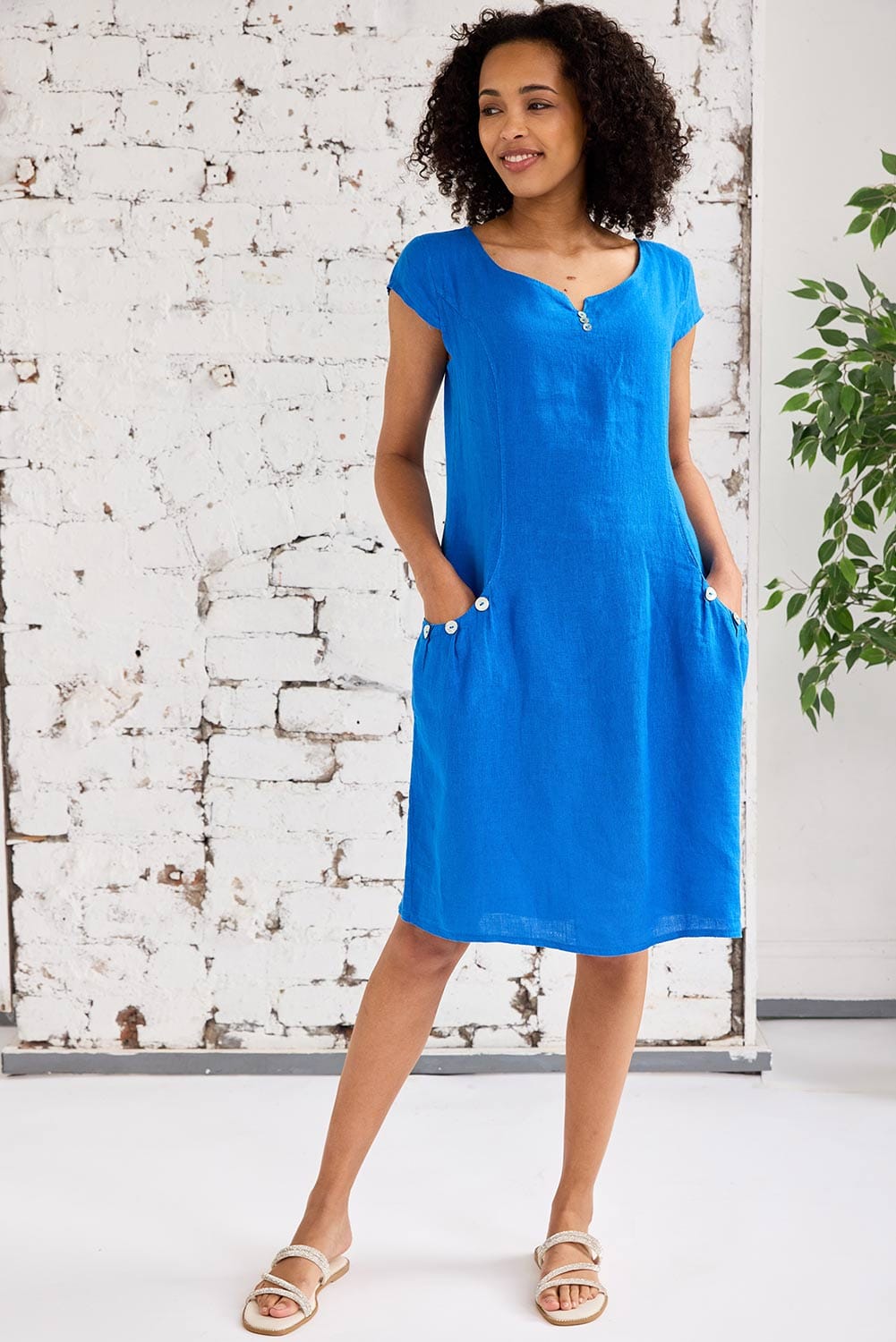 pocket dress Karen Kane Quinn V Neck Pocket Dress, XS, Navy