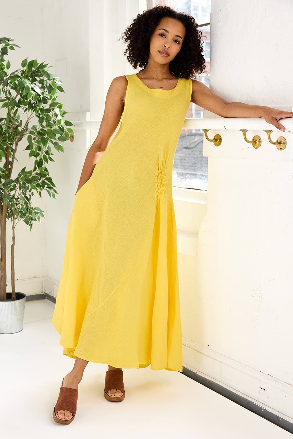 ART Side Ruche Swing Dress