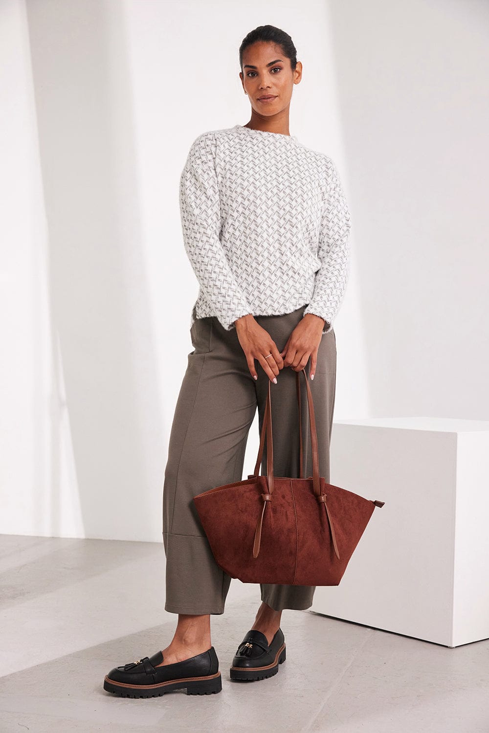 Kartner, Houndstooth Textured Knit