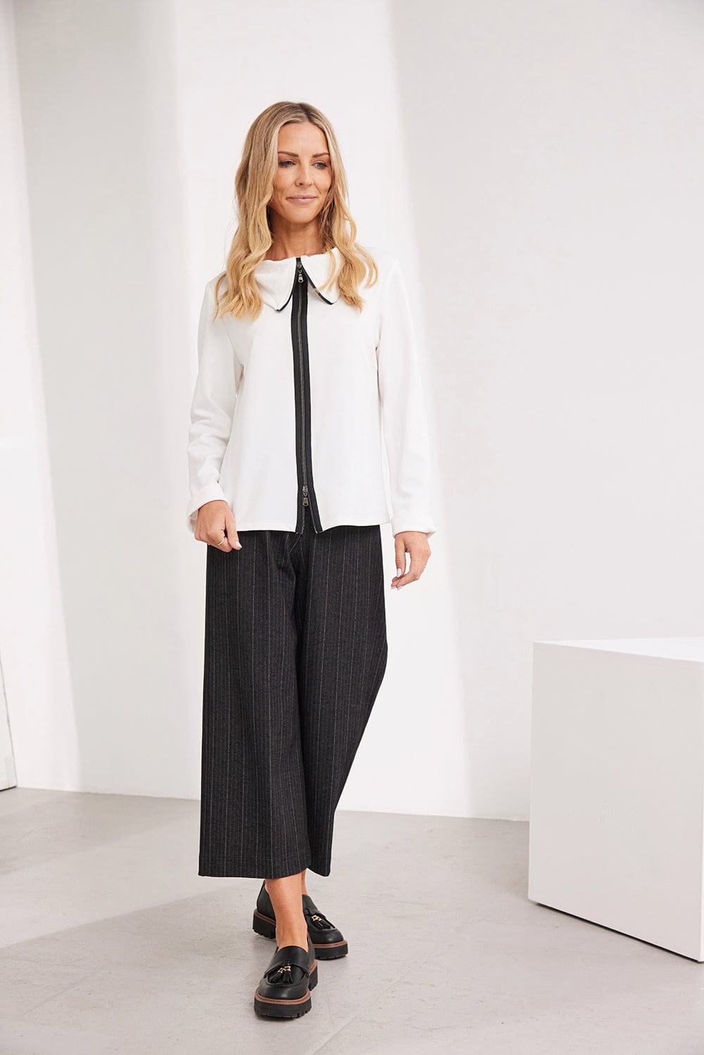 PERUZZI Zip Front Cowl Top