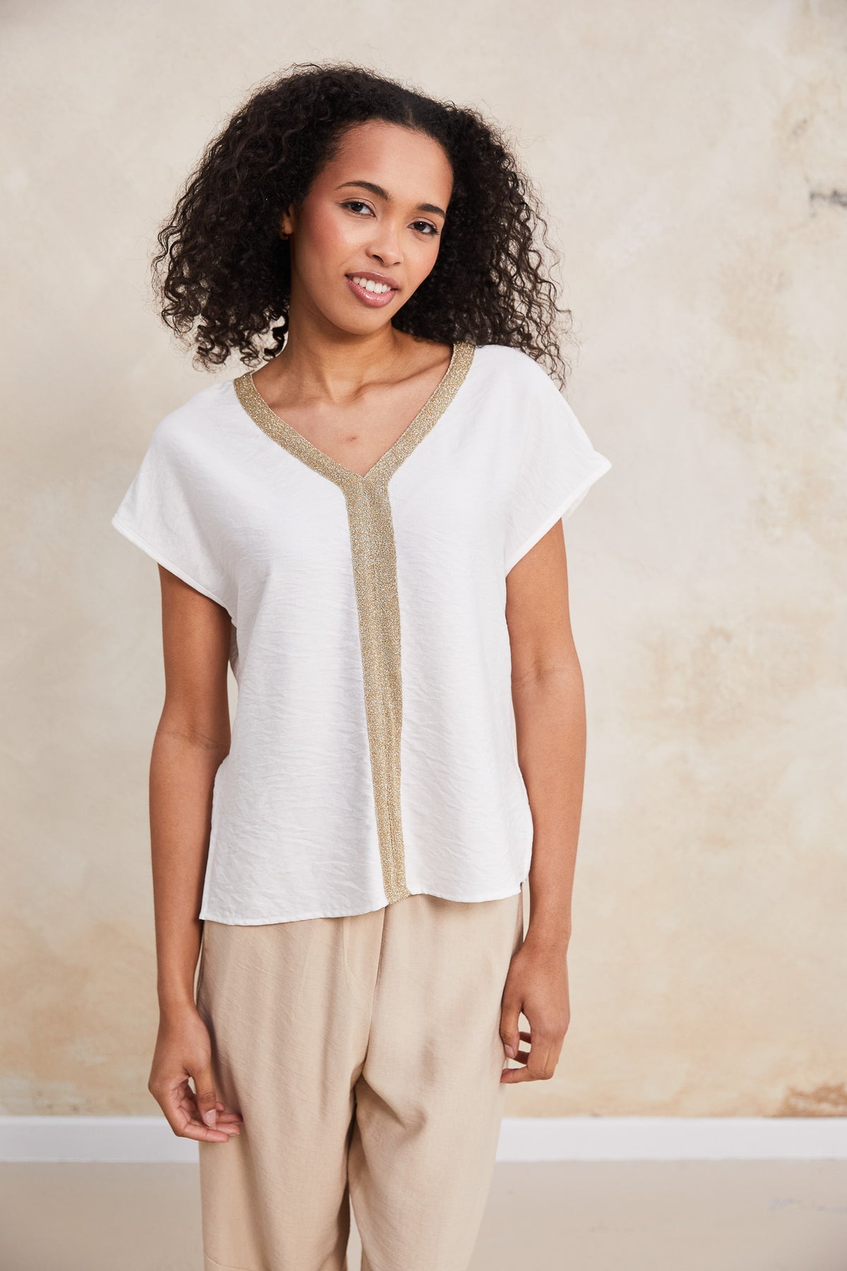 PERUZZI Metallic Trim Top