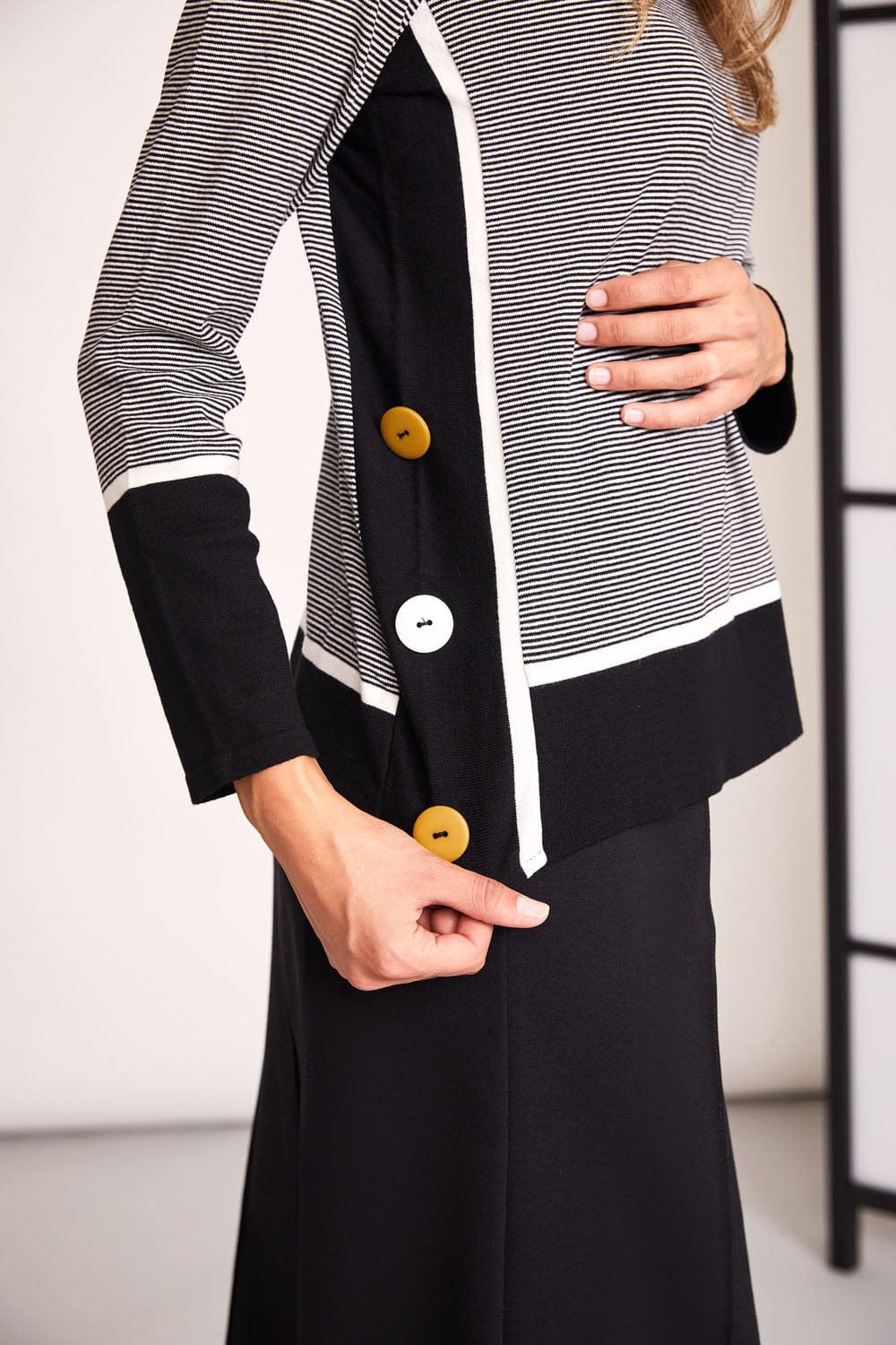 Peruzzi Stripe Button Knit