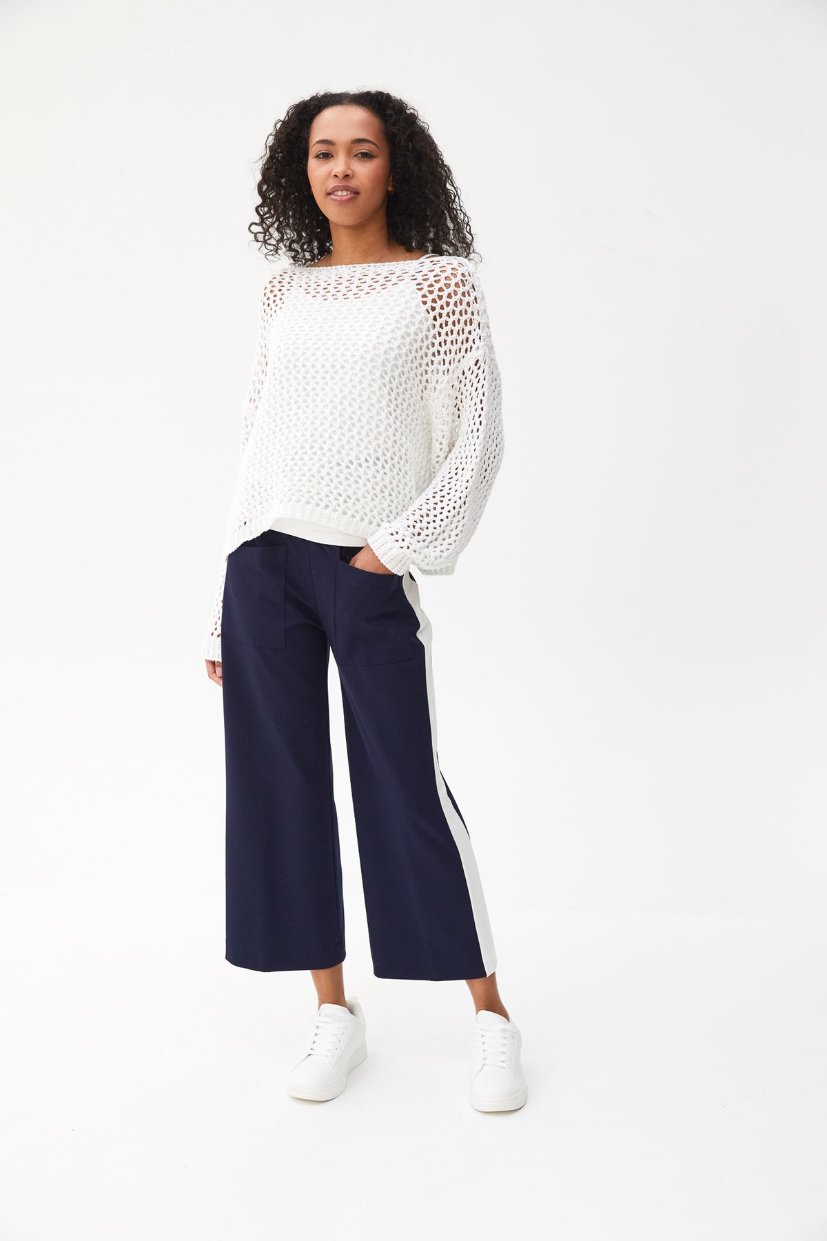 PERUZZI Side Stripe Crop Trouser