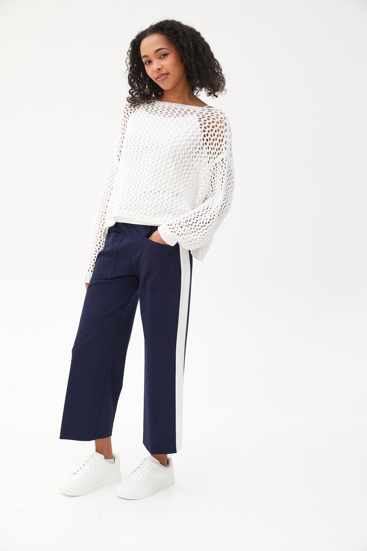 PERUZZI Side Stripe Crop Trouser