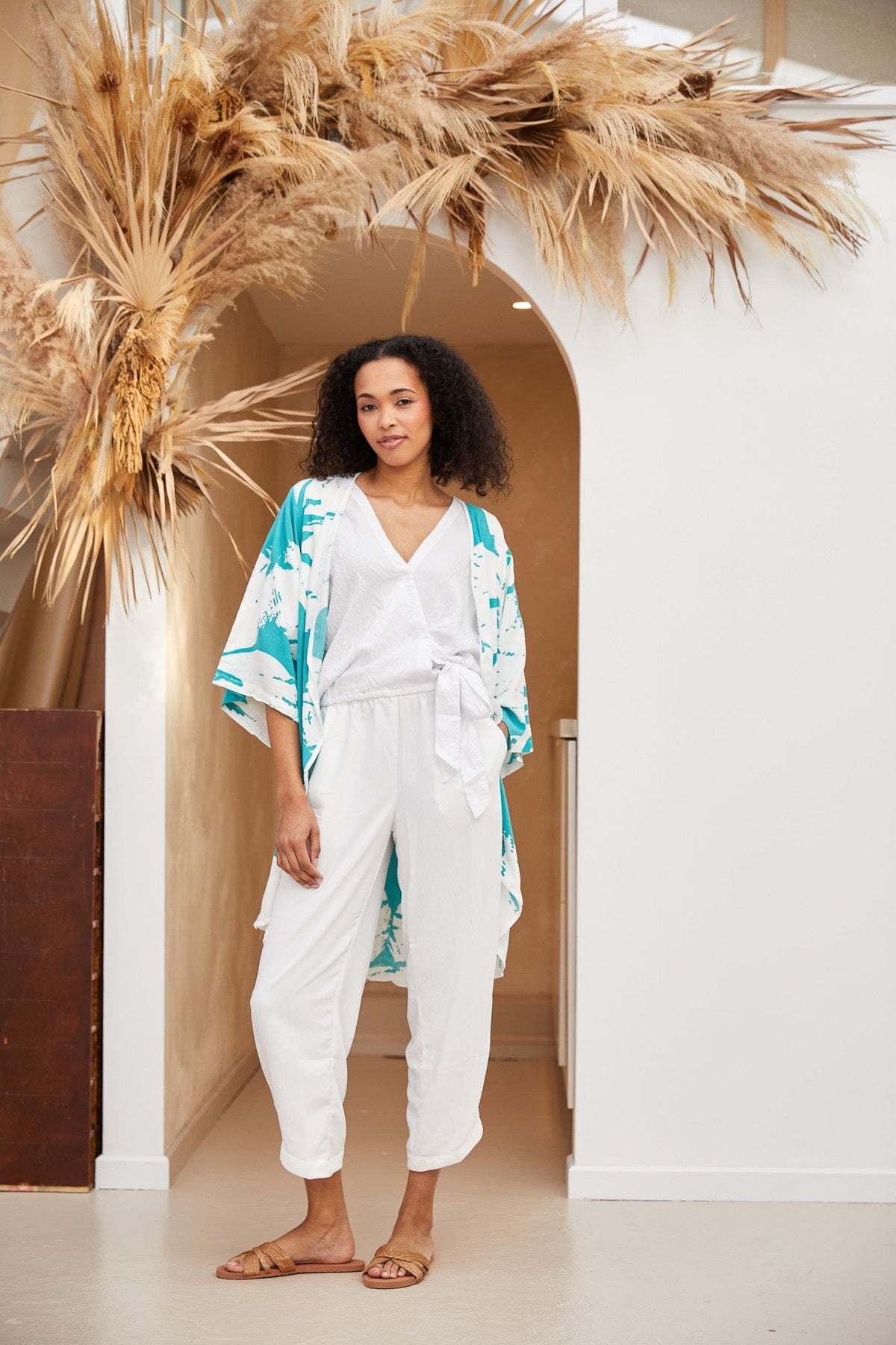 Tara Vao Flower Print Kimono