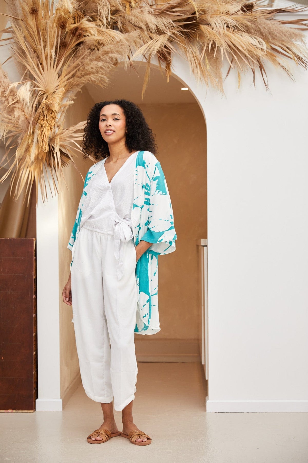 Tara Vao Flower Print Kimono