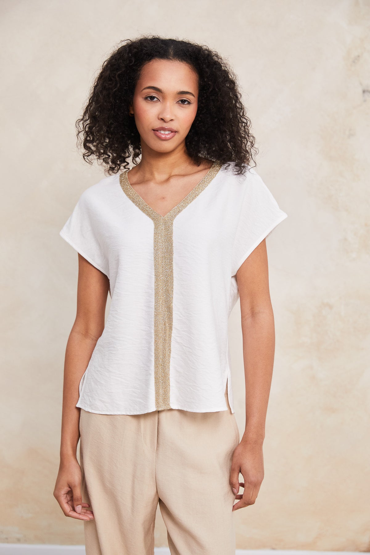 PERUZZI Metallic Trim Top