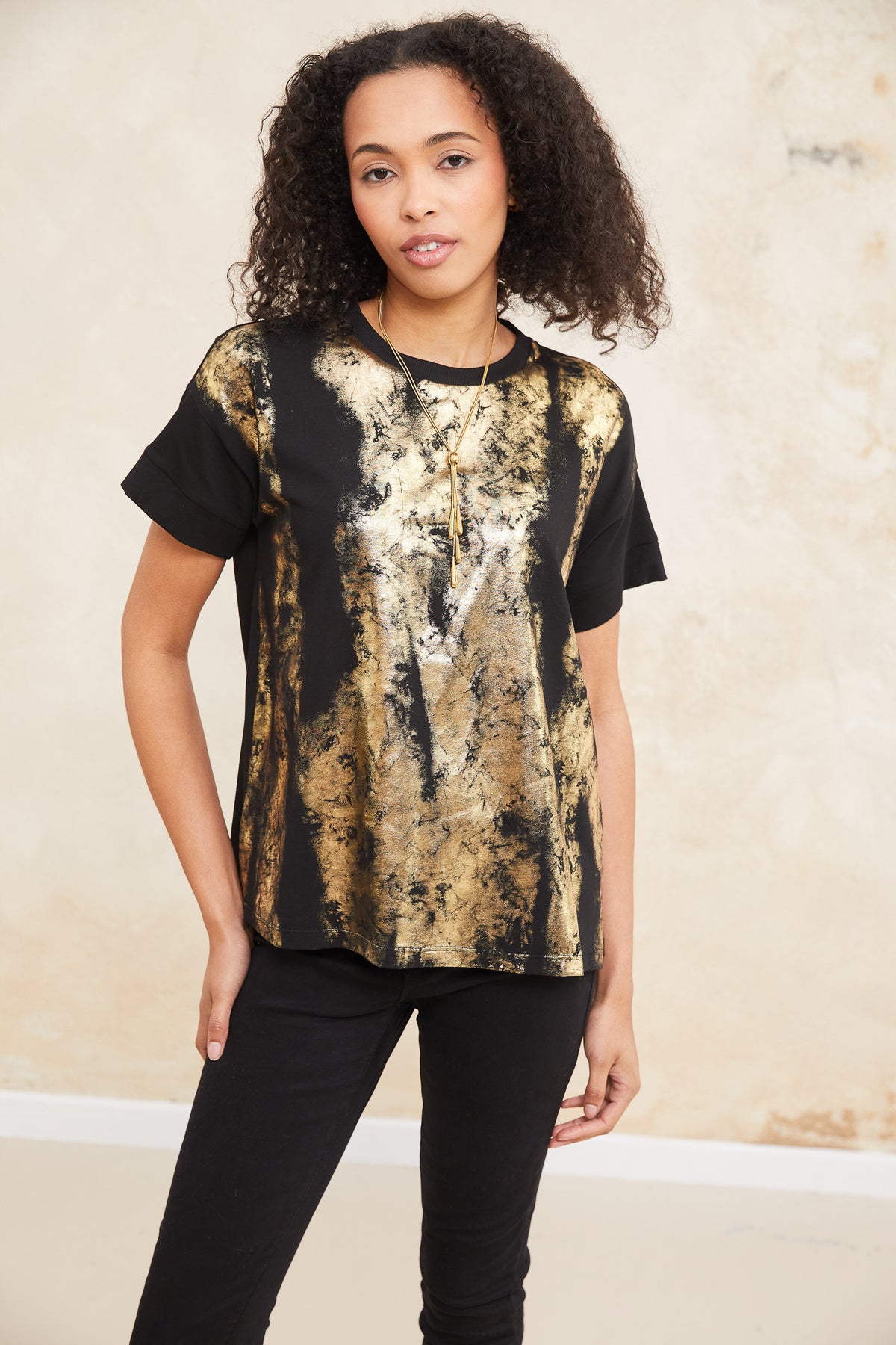 PERUZZI Metallic Front Top