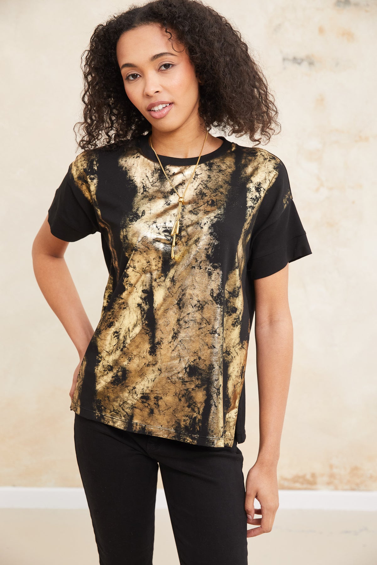 PERUZZI Metallic Front Top