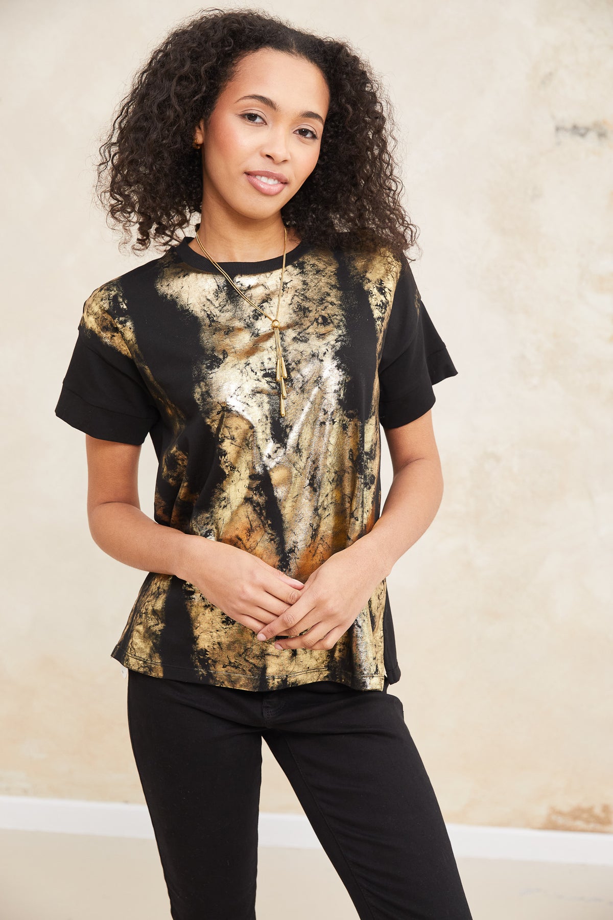 PERUZZI Metallic Front Top