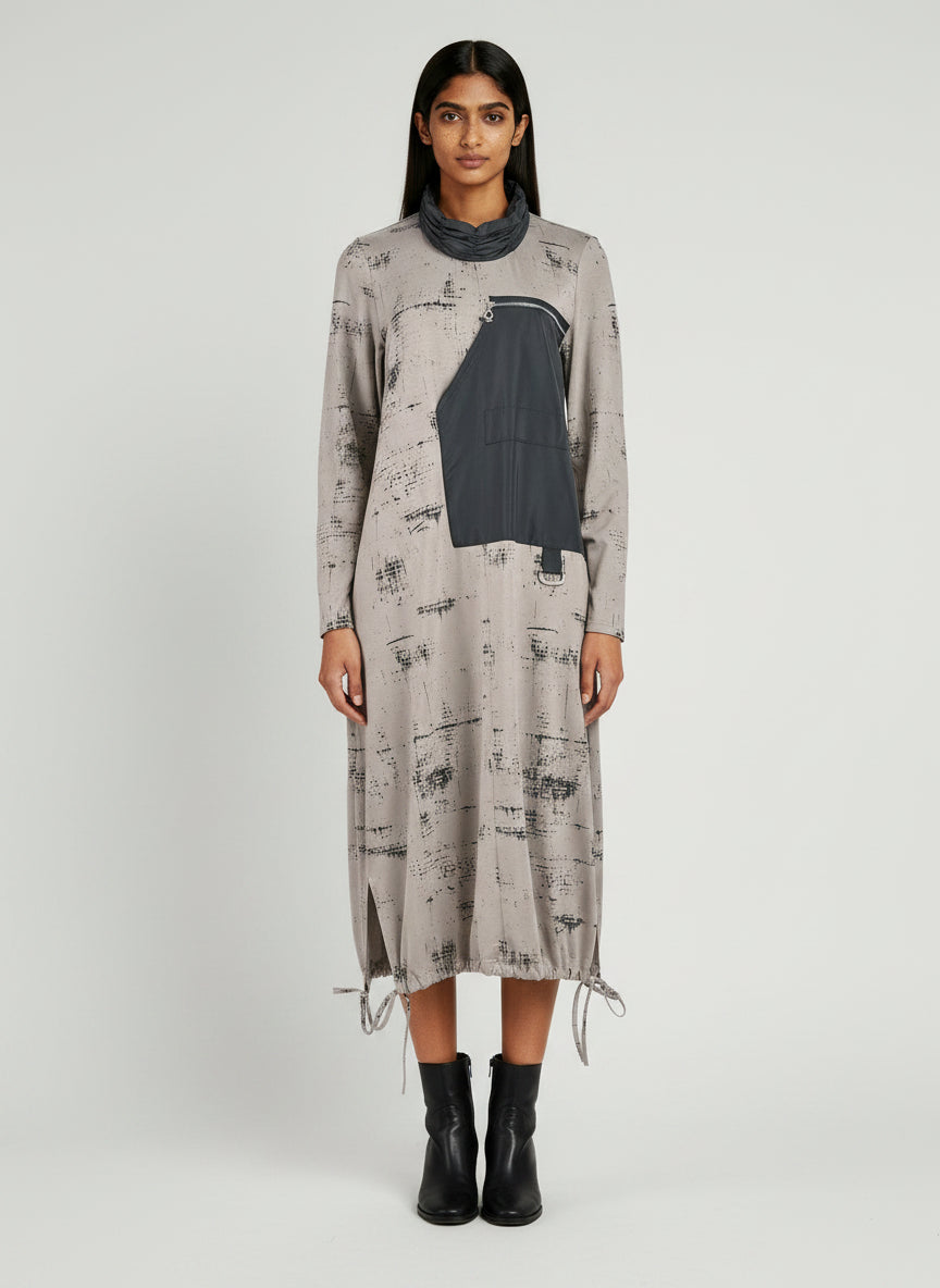 MY SOUL Ruched Collar Dress