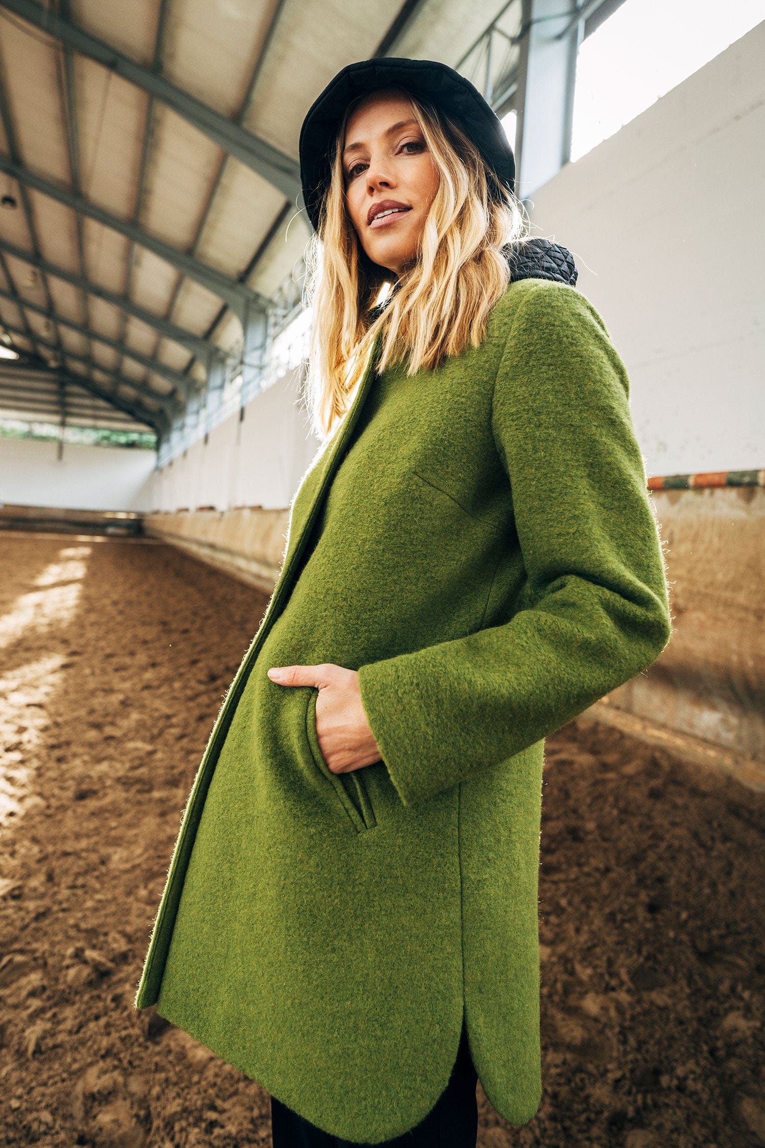 Green 2024 wool coat