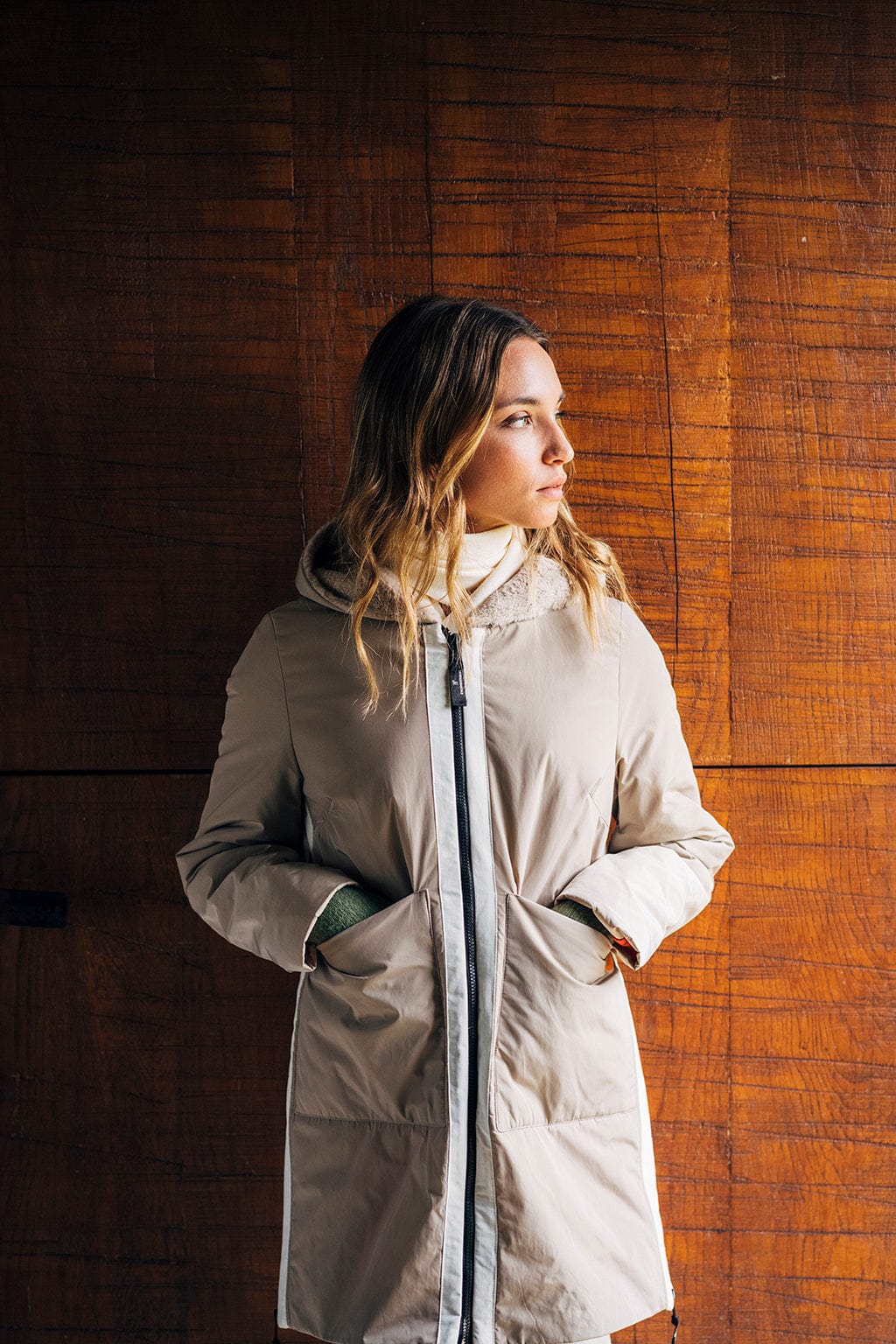 Hongo Stripe Faux Fur Hooded Coat – Choice Boutique