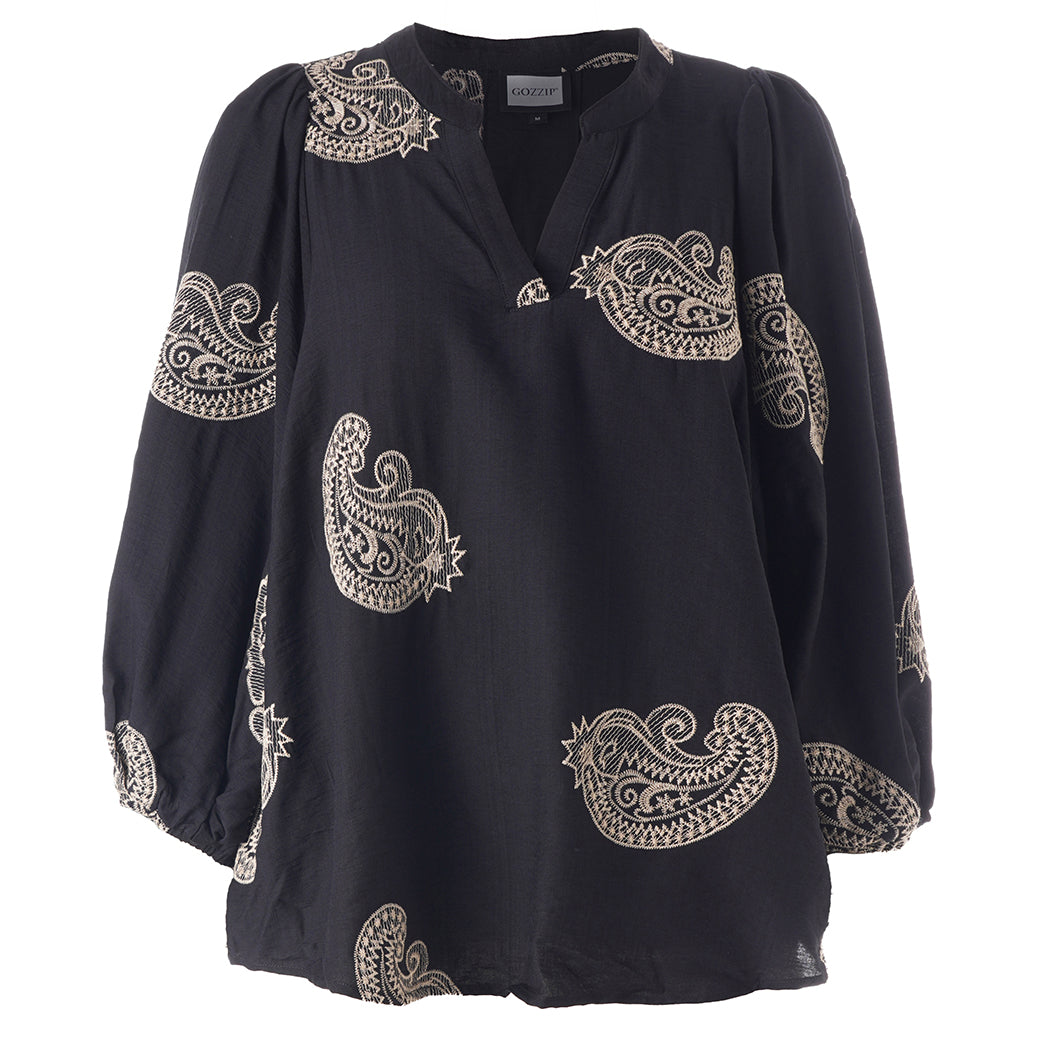 GOZZIP Paisley Print Blouse