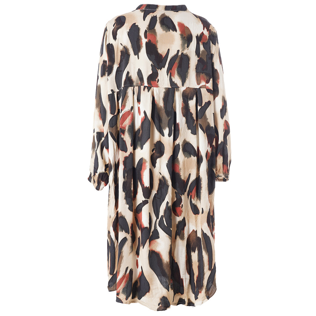 GOZZIP Animal Print Shirtdress