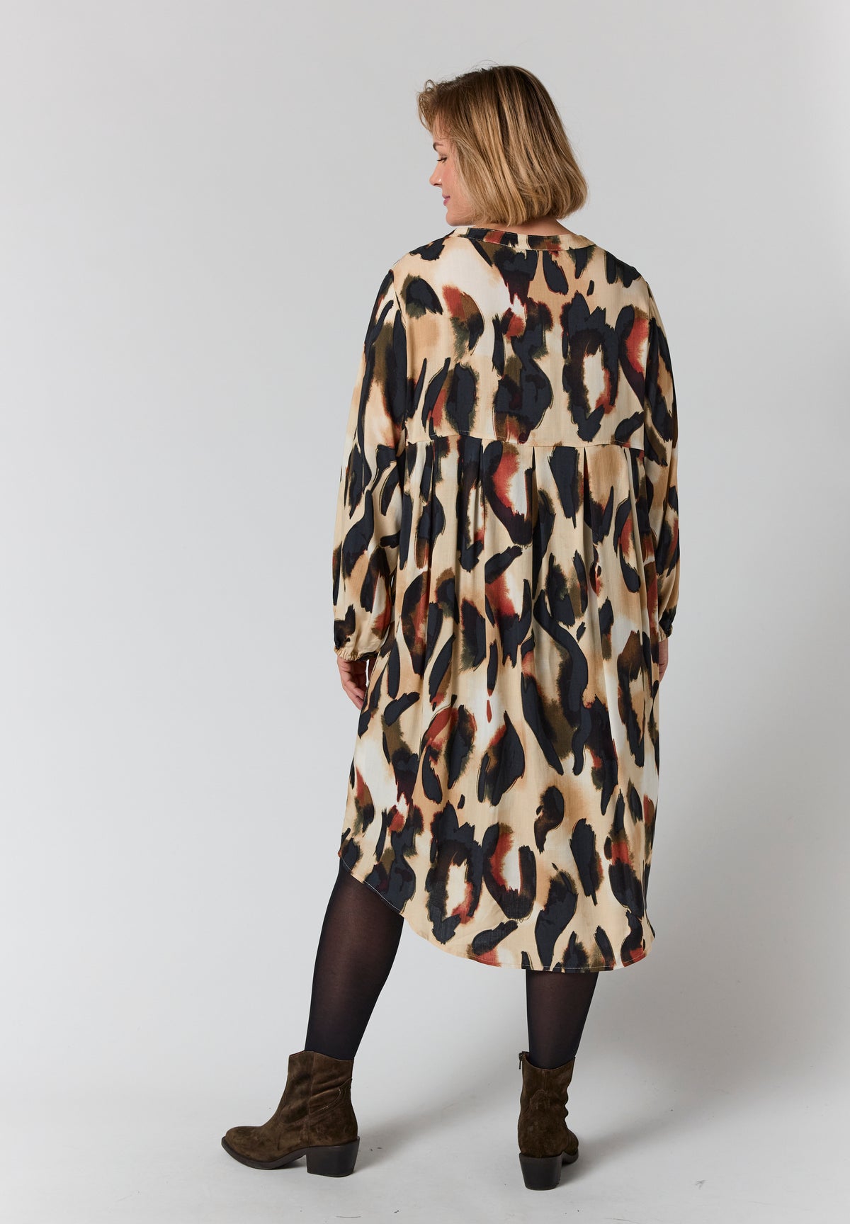 GOZZIP Animal Print Shirtdress
