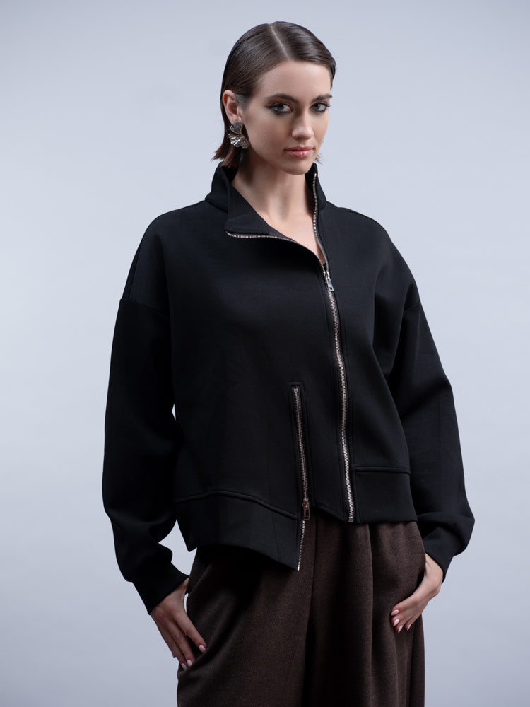 HAKKO Asymmetrical Zip Jacket