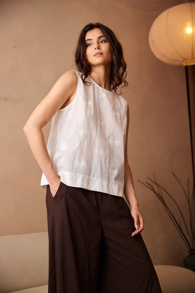 PERUZZI Circle Stitch Top