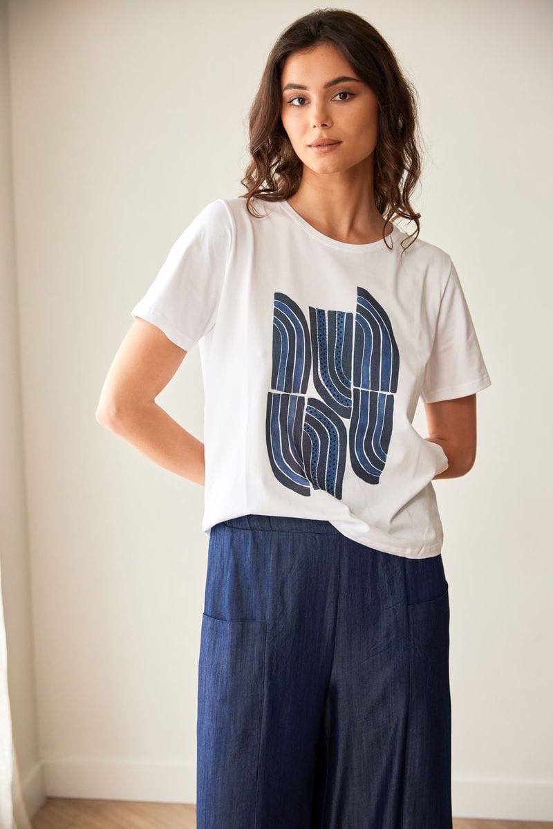 PERUZZI Line Print T-Shirt