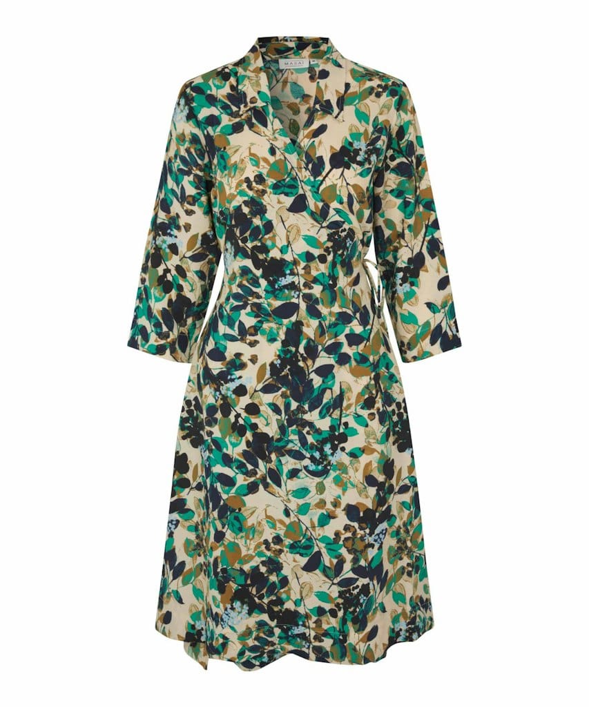 Masai Leaf Print Wrap Dress