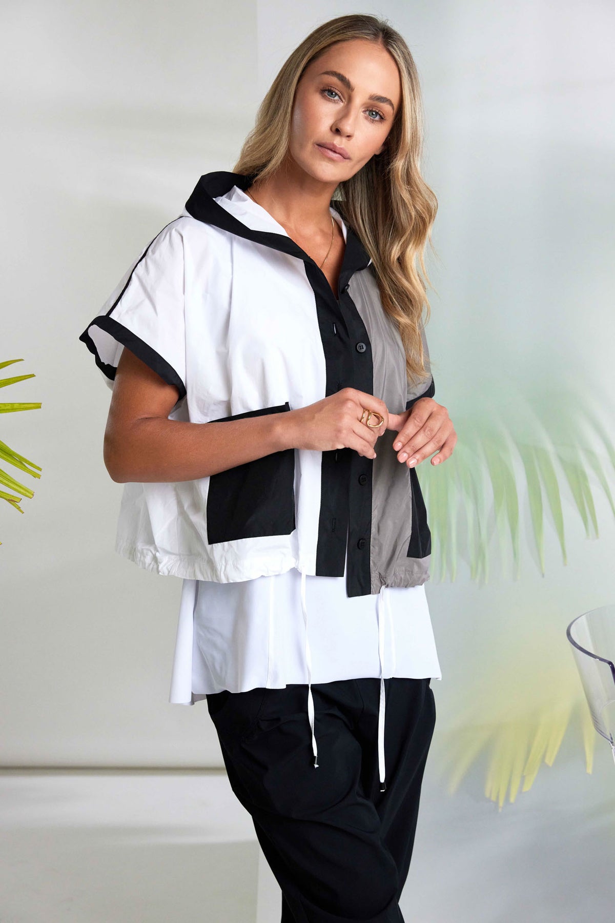 NAYA Crop Button Shirt