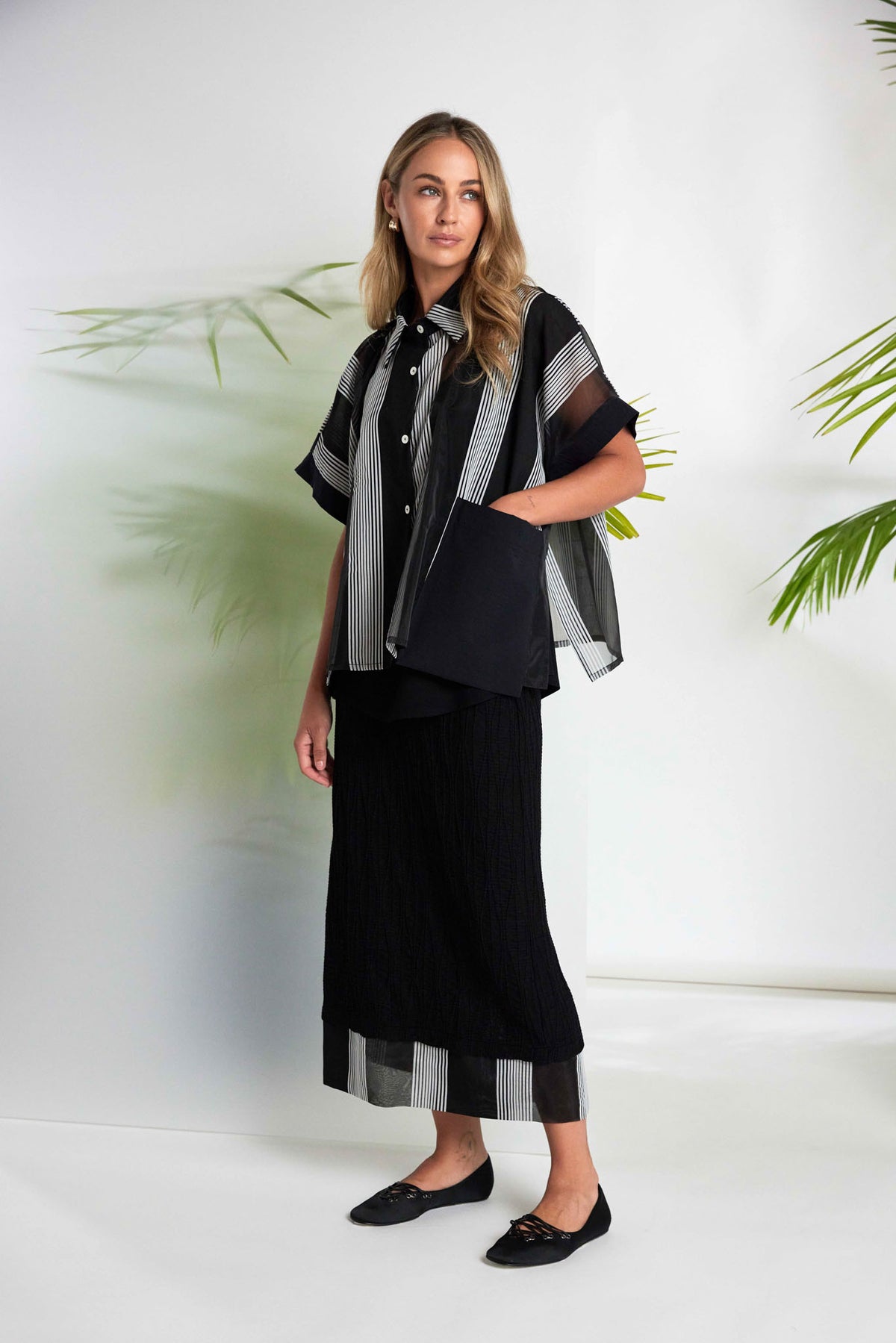 NAYA Sheer Trim Skirt