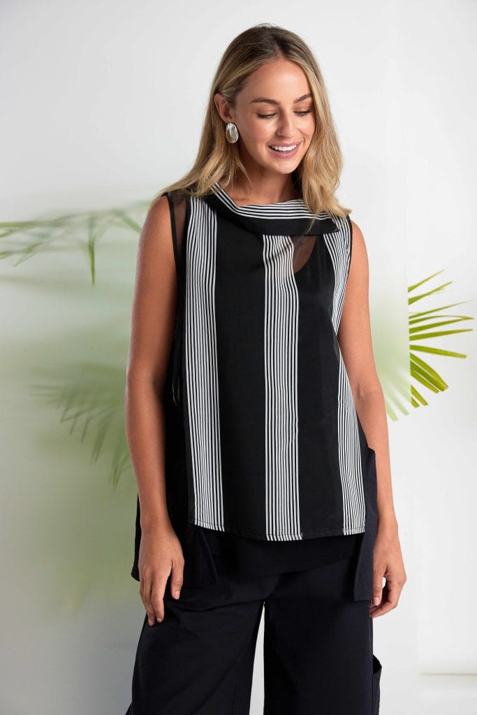 NAYA Sheer Stripe Top