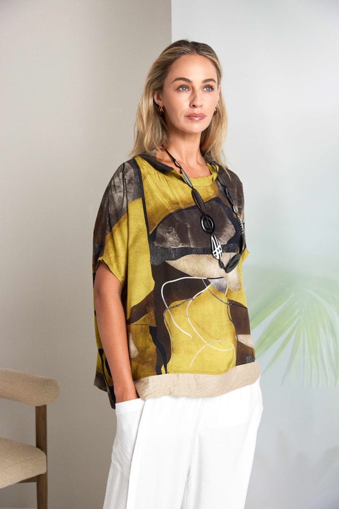 NAYA Dipped Hem Blouse