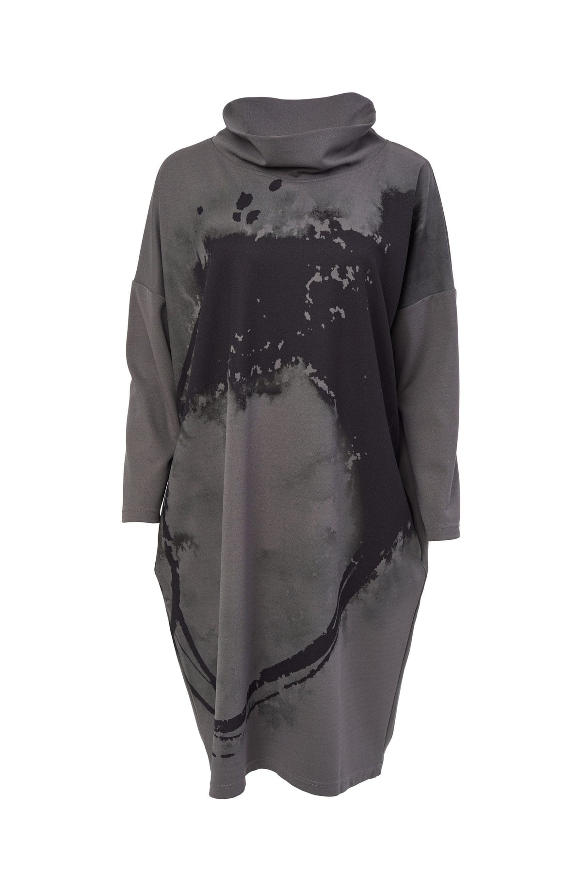 NAYA Splash Print Funnel Neck Dress