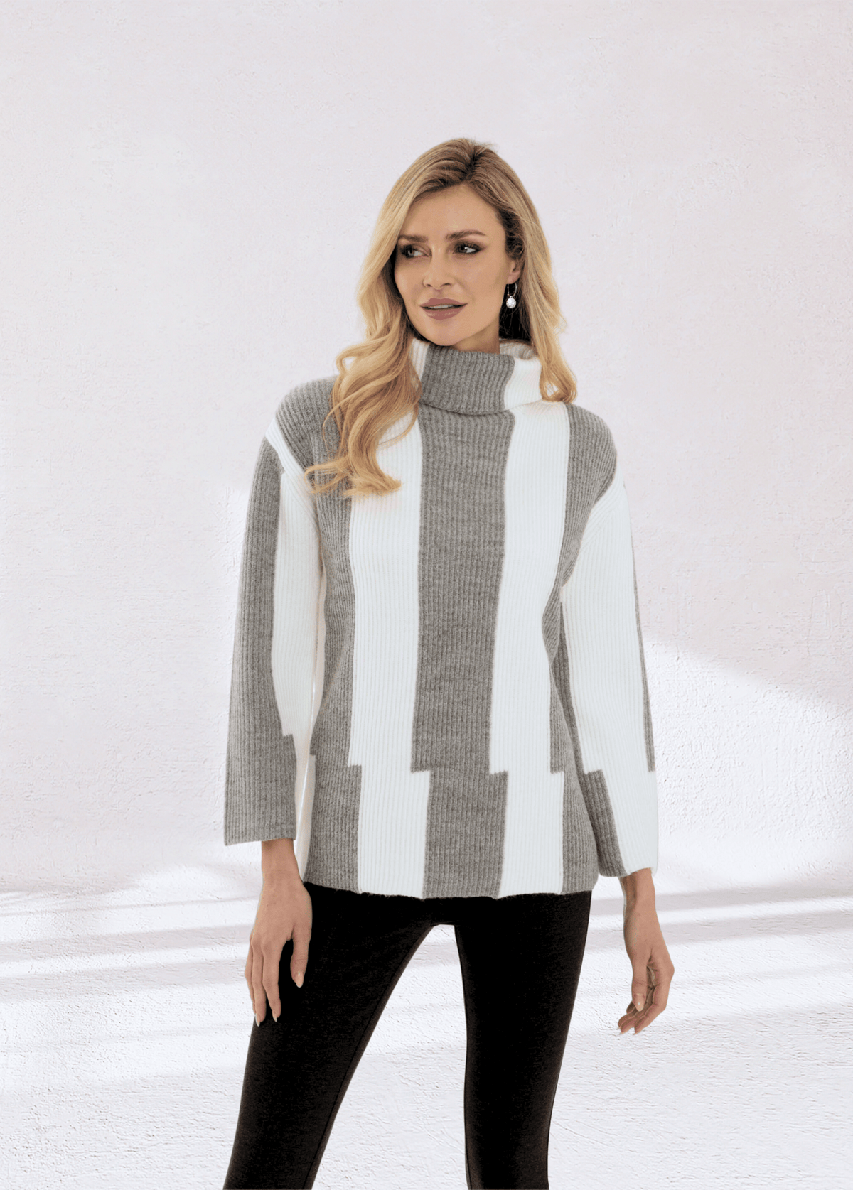 Pomodoro Asymmetrical Stripe Knit