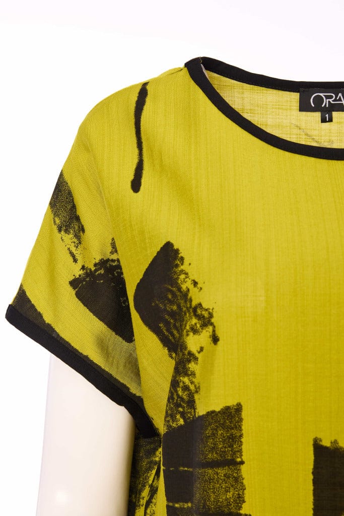 ORA Lime Print Top