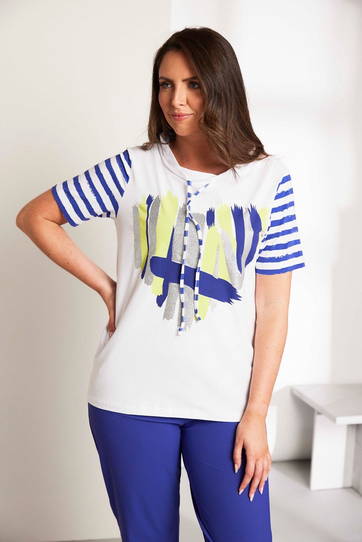 ORA Stripe Detail Top