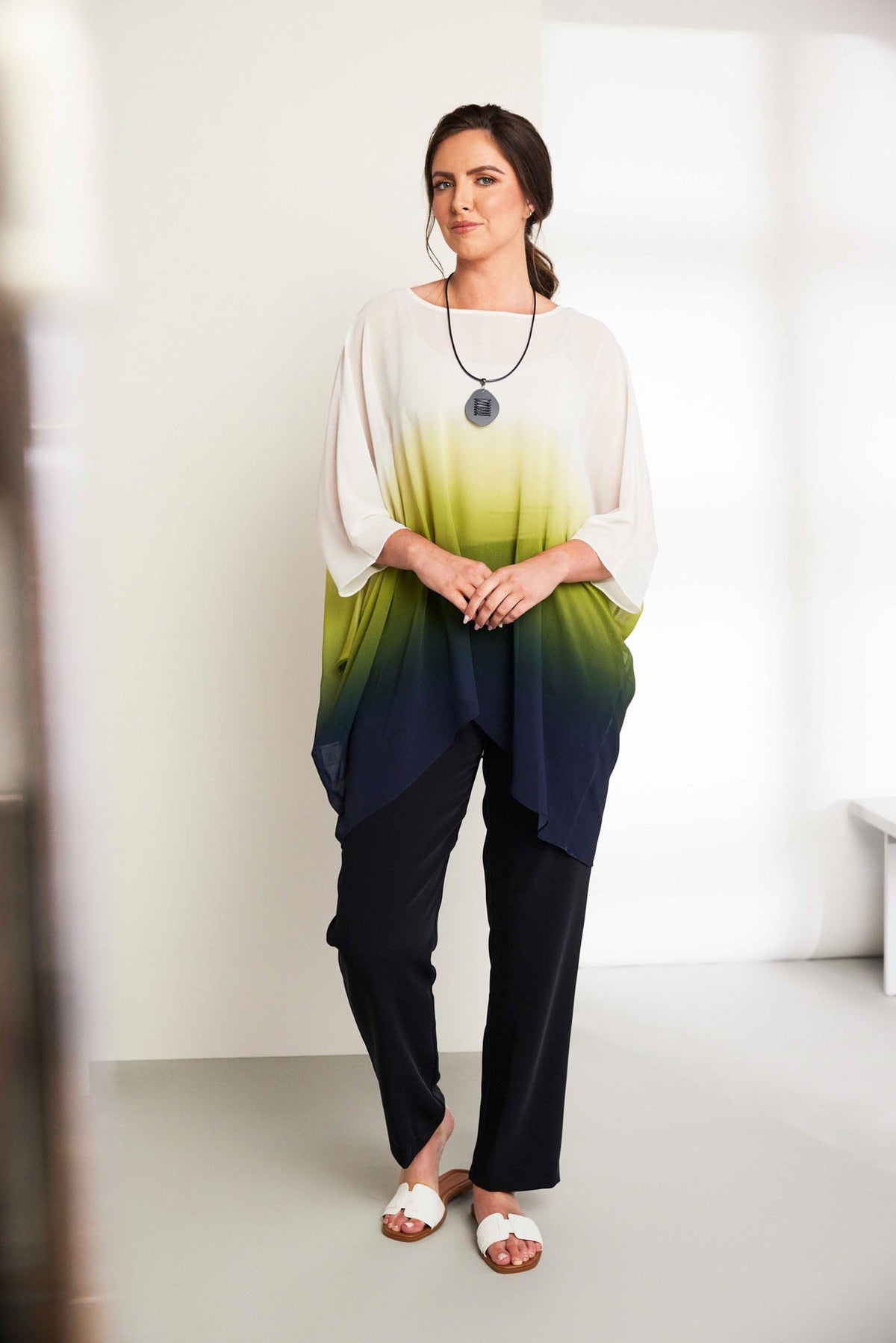 ORA Ombre Chiffon Top