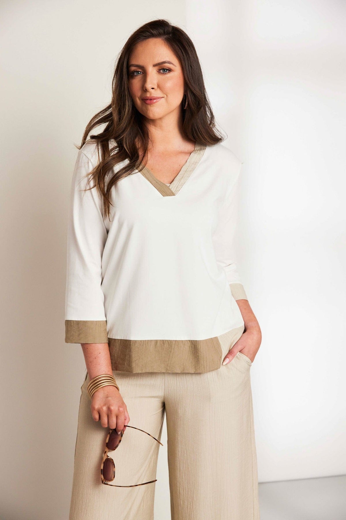 ORA Two-Tone Top