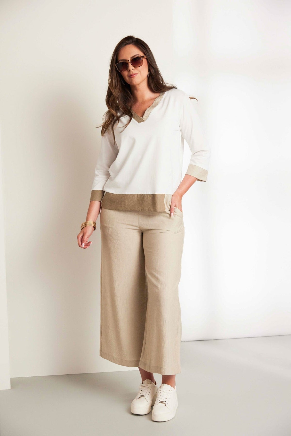 ORA Two-Tone Top