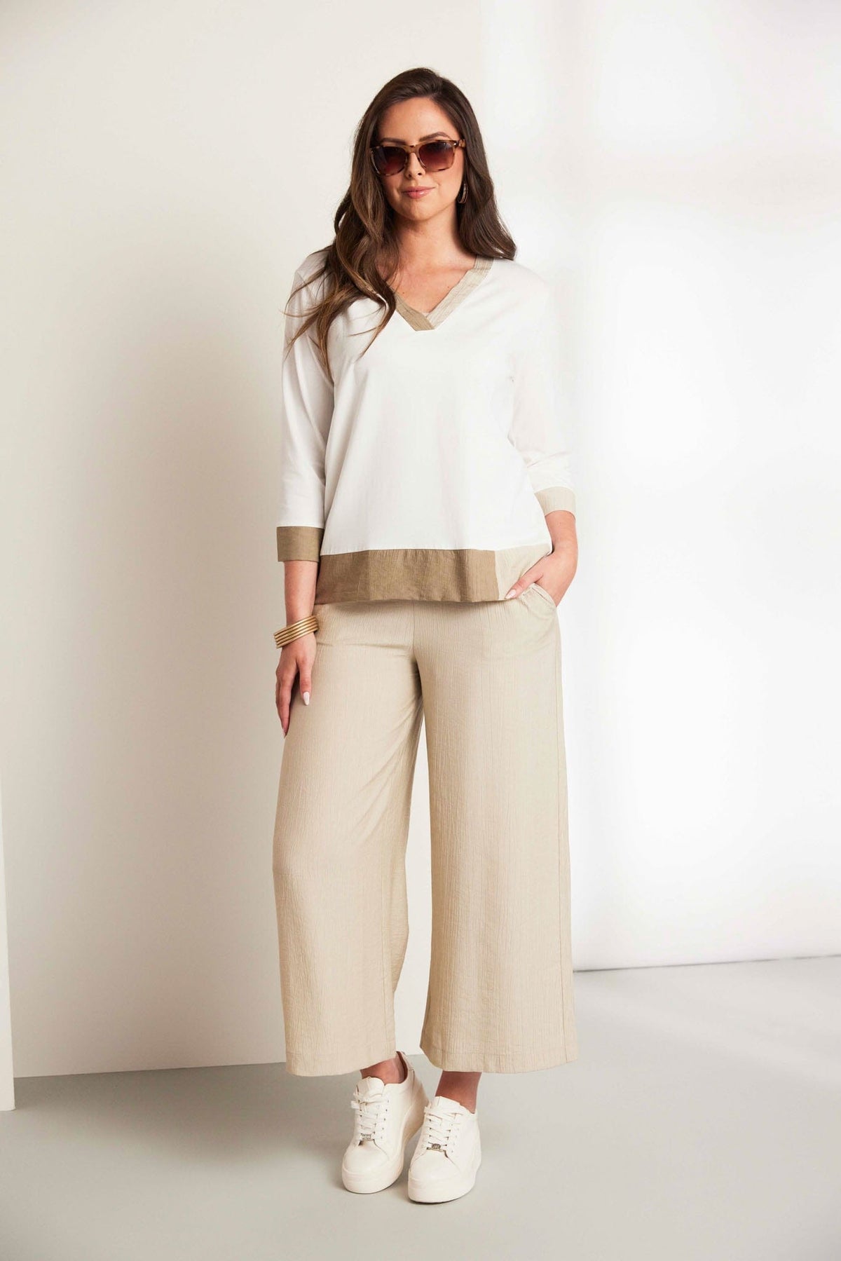 ORA Two-Tone Top