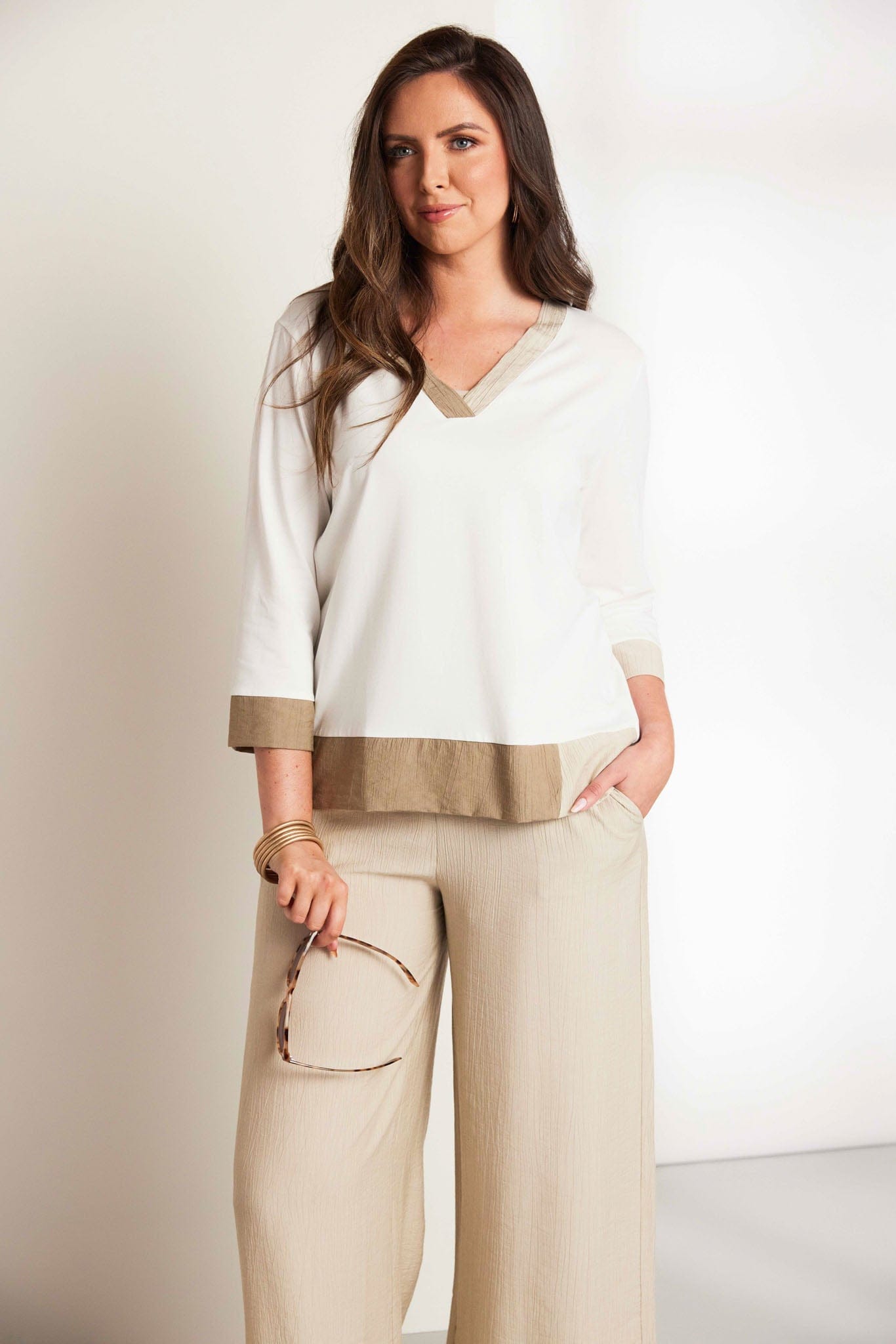 ORA Two-Tone Top – Choice Boutique